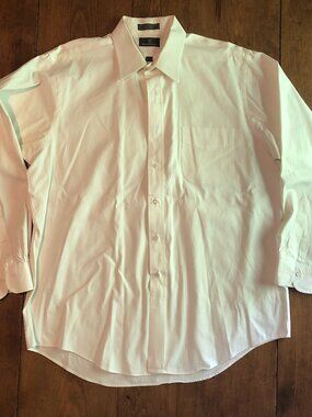 Woodward Men's 100% Cotton Pinpoint Oxford White Dress Shirt Size 17-35